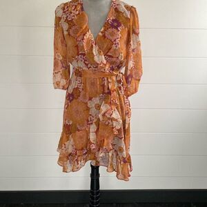 Melonie Orange and pink hue mini dress